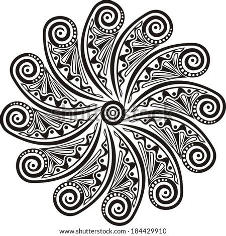 Nature floral pattern round design element vector illustration