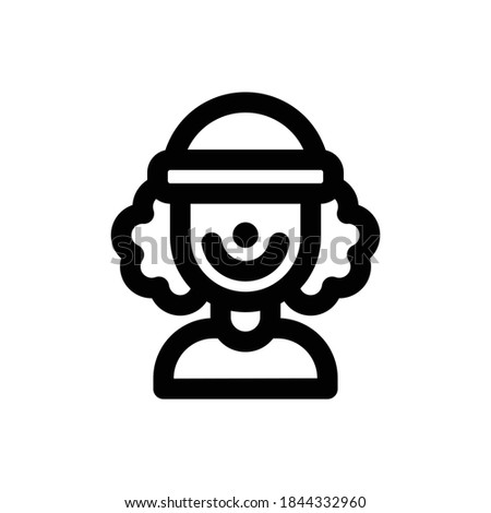 Clown (Birthday) icon outline vector. Isolated on white background