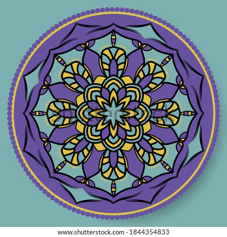 Decorative Round Pattern. Mandala. Ornamental design element of Asian, Indian, Pakistan. Ethnic Vector Illustration for Paper Products, Textiles.