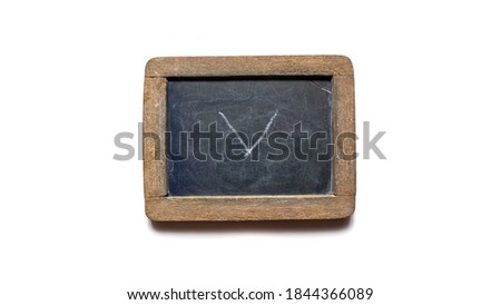 Wooden slate with English letter V