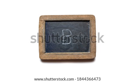 Wooden slate with English letter B