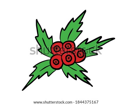 Christmas Holly Leaves Art Decoration. Holly Leaves Christmas clip art collection