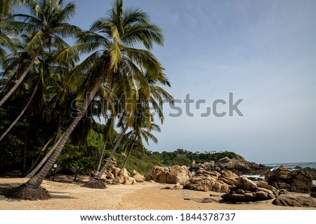 October 13, 2020. Puerto Escondido, Oaxaca, Mexico. View of Bacocho beach, during the health alert declared by the State Secretary of Health.