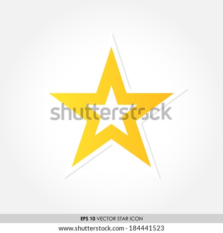 Yellow star vector icon
