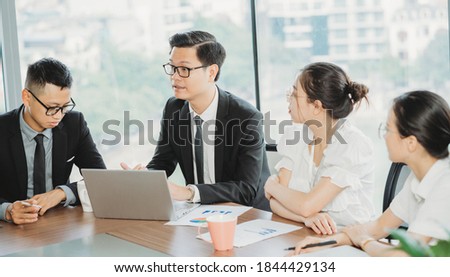 The sales team leader presents the business plan for next month
 Royalty-Free Stock Photo #1844429134