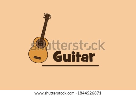 
Vector image of an guitar on a beige background