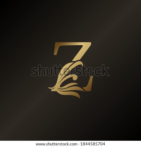 Monogram Letter Z Luxury Swirl Ornate Decorative Logo Icon Vector Design Concept