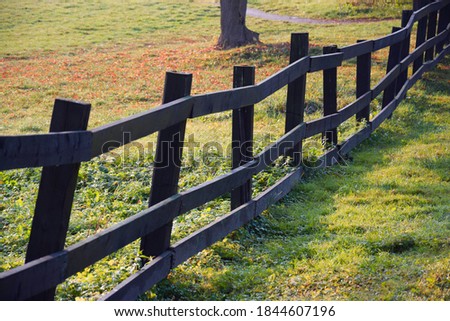 Fence in park paddock autumn photo