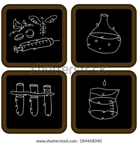 An image of chalkboard biology icons.
