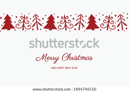 Christmas card with trees and wishes. Vector