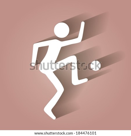 Soccer player, activity icon, hand-drawn vector illustration