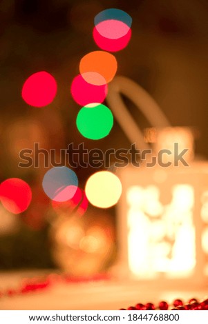 Christmas, New Year background with beautiful bokeh of colorful garland lights 