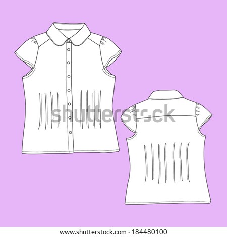 Vector illustration drawing blouse pattern.