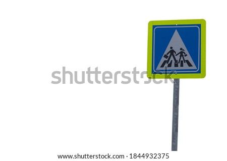 School traffic sign on white background
