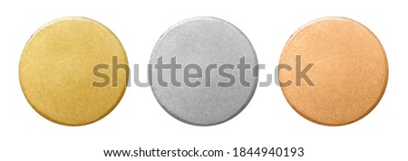 Set of the gold, silver and bronze medals, isolated on a white background