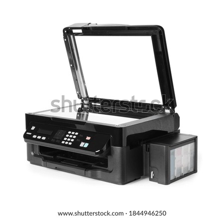 New open multifunction printer isolated on white