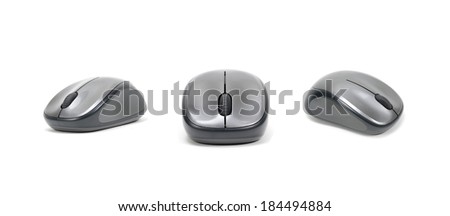 picture set of Wireless computer mouse isolated on white background