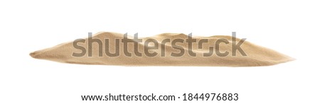 Pile of dry beach sand on white background Royalty-Free Stock Photo #1844976883
