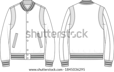 Men's varsity style bomber jacket Royalty-Free Stock Photo #1845036295