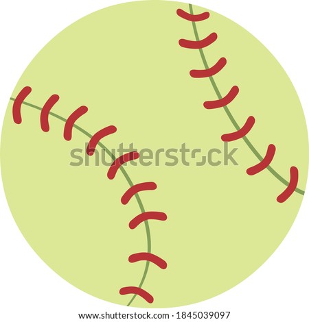 Vector emoticon illustration of a softball