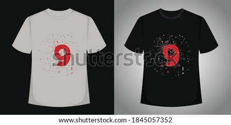 letter of number  t-shirt  design.