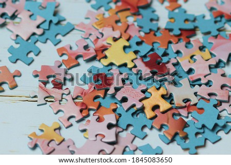 group of jigsaw puzzle pieces
