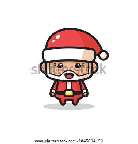 Santa celebrate Christmas and give lots of gift to everyone