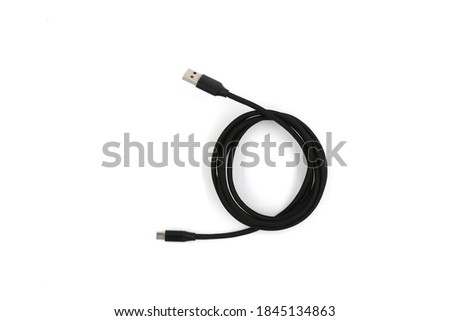 Usb A convert to Usb C on white background. For Mobile charger and Transfer data
