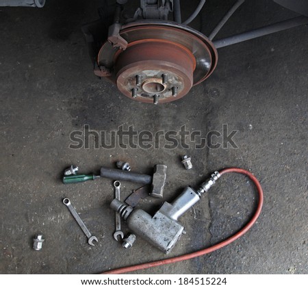 mechanic tools to fix  disk brake without tire