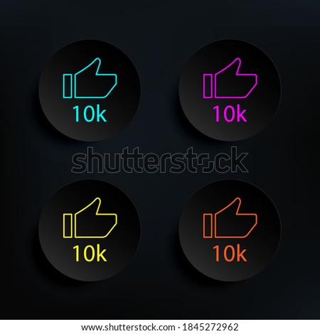 Like 10k dark badge color set icon. Simple thin line, outline vector of web icons for ui and ux, website or mobile application
