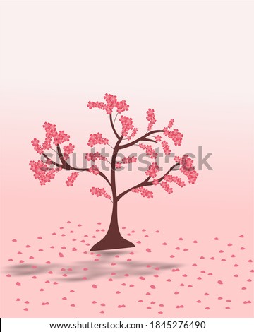 Beautiful pink sakura flower welpeper desing 