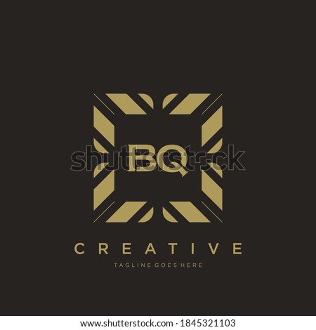 BQ initial letter luxury ornament monogram logo template vector.