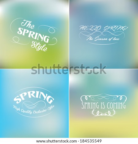 Spring Typographic Design Set