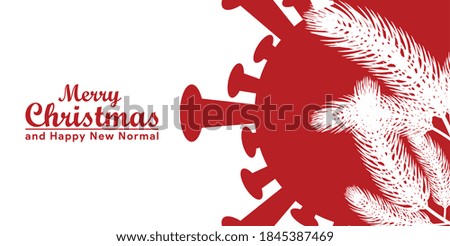 christmas background with christmas tree and virus silhouette