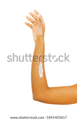 Hand With Beauty Cream And White Background