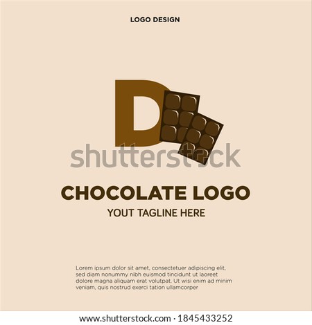 Letter D Chocolate logo template design in Vector illustration