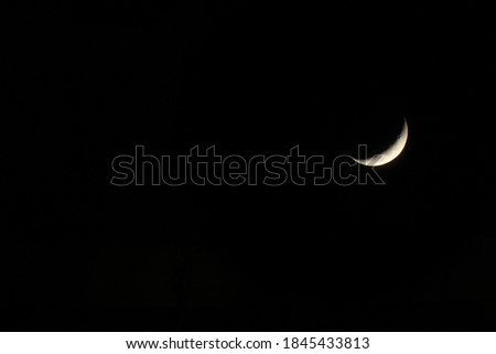 Isolated Picture of Crescent Moon on clear night at Perth Australia.