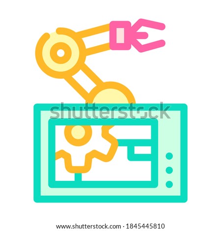 robotic arm mechanism color icon vector. robotic arm mechanism sign. isolated symbol illustration
