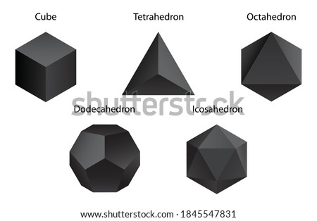 Set Vector editable stroke platonic solids on white background.
Platon solid set like cube, tetrahedron, octahedron, dodecahedron, icosahedron vector geometric forms. Royalty-Free Stock Photo #1845547831