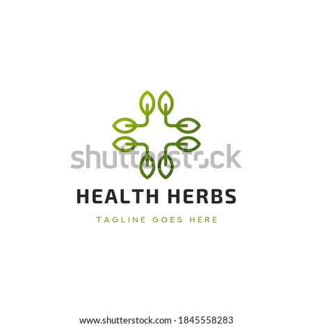 Cross with Leaf Logo Icon Template Design