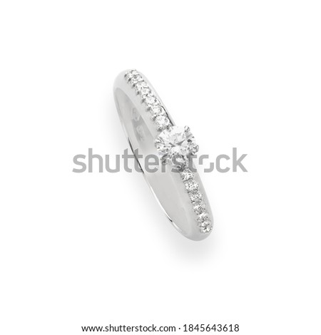 gold and silver isolated jewelry on white background, product photography, edited photos for e-commerce, blended pictures , rings with diamonds 
