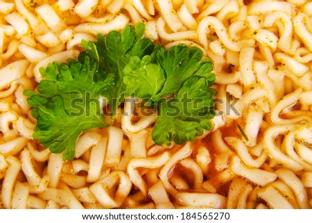 Picture of a pasta. Close up.