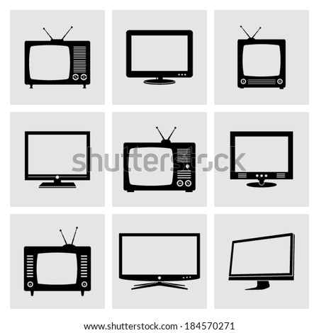 TV icons set Royalty-Free Stock Photo #184570271