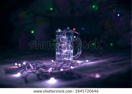 Beautifully Decorated Light Strips In a Beer Glass