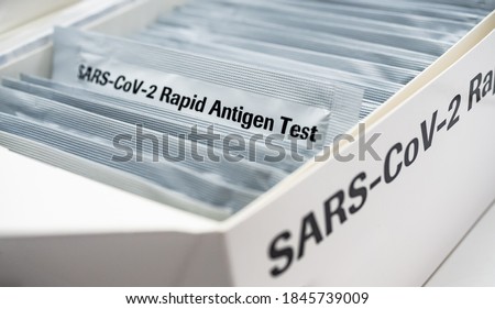 Covid 19 Rapid Antigen Test box Royalty-Free Stock Photo #1845739009