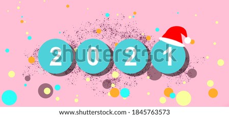 Happy New Year 2021 festive background with space on pink background