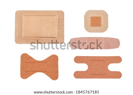 An assortment sterile of adhesive bandages isolated on white