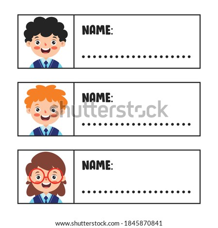 Name Tags For School Children Royalty-Free Stock Photo #1845870841