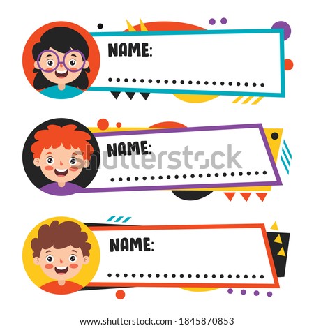 Name Tags For School Children Royalty-Free Stock Photo #1845870853