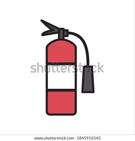 Fire Extinguisher Flat Icon Vector Template Illustration